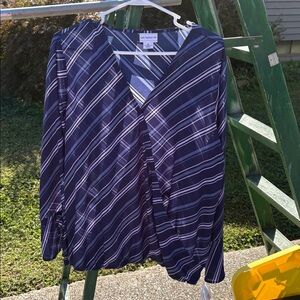 Striped V-Neck Blouse